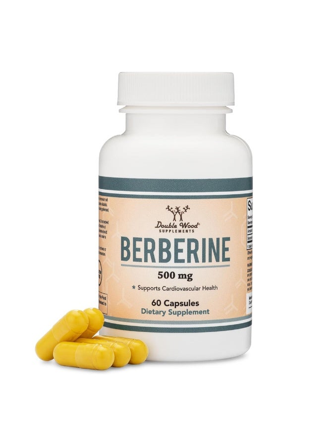 Berberine Supplement 500mg, 60 Capsules (Third Party Tested, Non-GMO, Gluten Free, Vegan Safe) AMPK Activator - Berberine HCL for Cardiovascular Health by Double Wood - Image 1